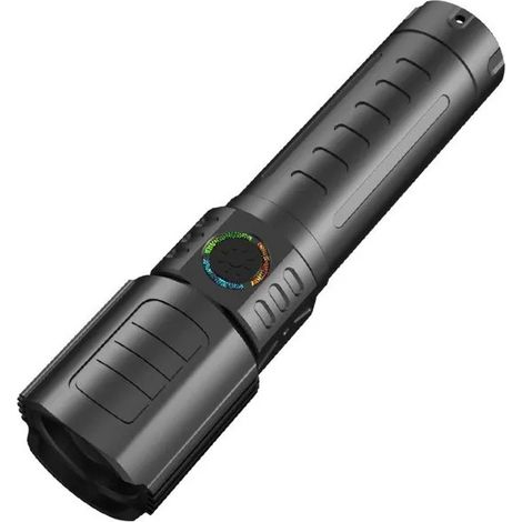 Lampe torche LED rechargeable, puissante lampe zoom pour les activités de plein air, les urgences, la pêche de nuit et la randonnée. (1/5)
