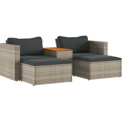 Maison Exclusive - Set sofás jardín y cojines 5 pzas ratán sintét (1/5)