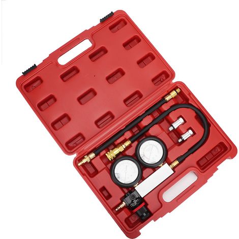 Kit testeur de fuite cylindre détecteur compression double manomètre 0-7bar/0-100psi (1/5)