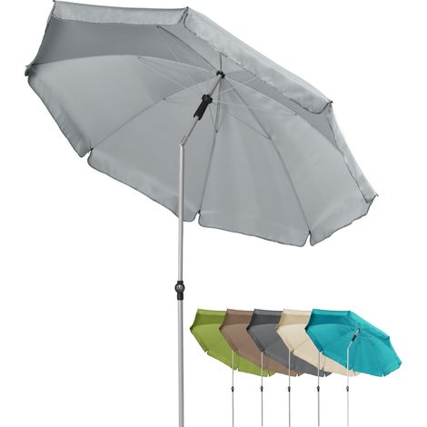 Parasol Active Tilt Ø 200 cm – système coulissant automatique pratique, réglable en hauteur, protection UV SPF 50+, polyester résistant aux intempéries, armature en acier argenté (1/5)