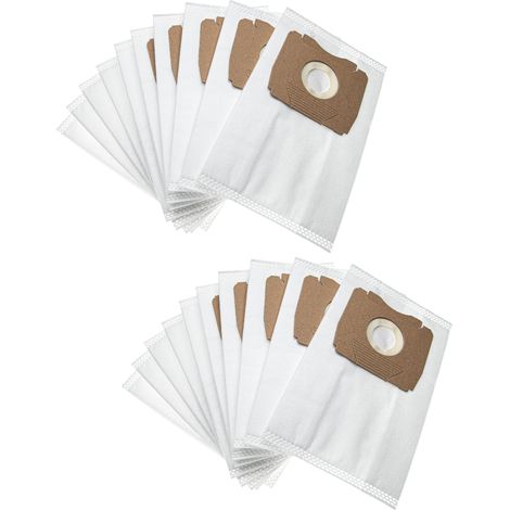 vhbw 20x Vacuum Cleaner Bag compatible with Miostar VAC 3600 / VAC3600 Vacuum Cleaner - Microfleece, small, 23.9 cm x 15 cm, White (1/3)