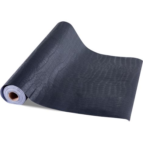 Mophorn Papel pintado autoadhesivo con textura agrietada, lámina decorativa de PVC para muebles, paredes, dormitorios, cocinas, oficinas y baños, color negro, dimensiones 400 x 10000 x 0,2 mm