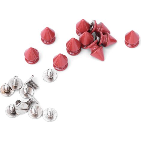 50 rivets métalliques tendance 812 mm en forme de balle, pointes et clous coniques pour accessoires en cuir à faire soi-même (rouge) (1/5)