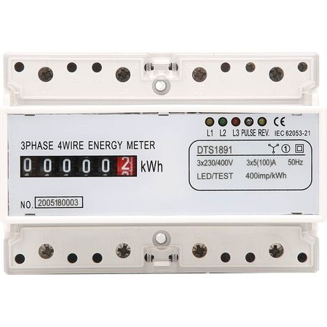 Compteur électrique triphasé 4 fils 7P DIN Rail DTS1891, mesure d'énergie KWh électronique (1/5)