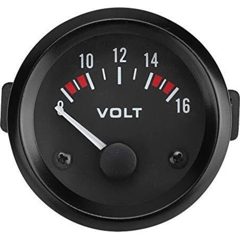 Universal Car Voltmeter, 12V Voltmeter 52mm/2in Voltage Gauge Measuring Range 8-16V BX100007 (1/4)