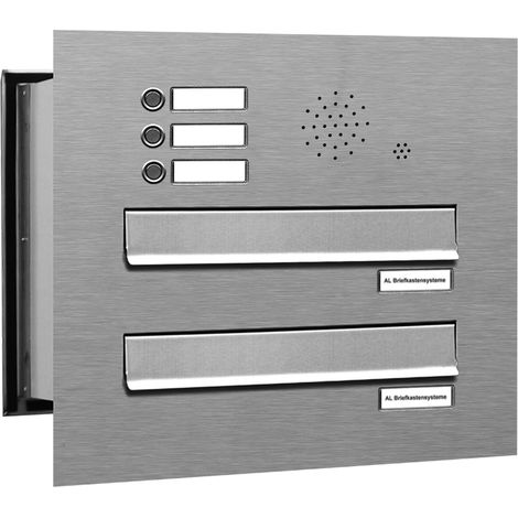 2er V2A Edelstahl Briefkastenanlage Mauerdurchwurf 3 Klingel (1/5)