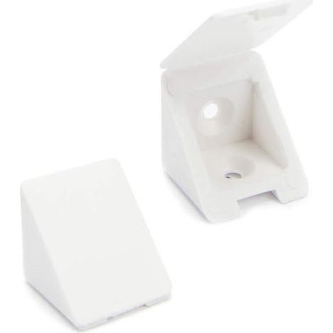 50 Furniture Brackets/Connectors/Shelf Supports Double Hole Color: White Material: Plastic