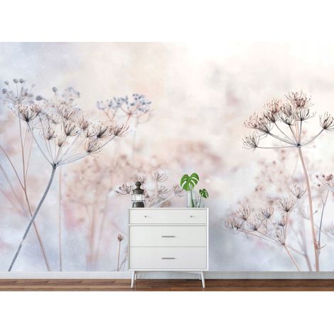 Fototapete Blumen Boho Natur, für Wohnzimmer und Schlafzimmer, 150 x 105 cm – Komplettset inkl. Kleister & Anleitung (1/5)