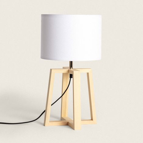 Lampada da Tavolo Legno Korsade Bianco (1/5)