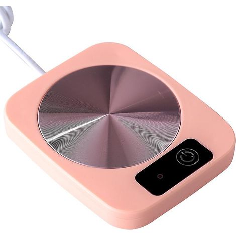 Chauffe-tasse portable USB, mini-tapis chauffant thermostatique rose poudré, 16 cm x 12 cm x 2,5 cm (1/5)