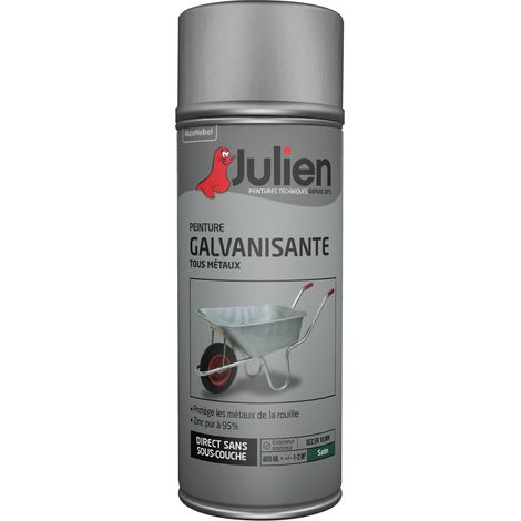 Peinture aérosol Galvanisation à froid tous métaux - Satin - 400 ml - Julien