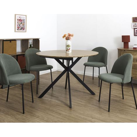 Table De Repas - HOME DECO FACTORY - Heritage - Extensible - Marron et Noir (1/5)