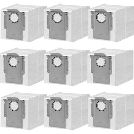 Lot de 9 sacs à poussière pour robot aspirateur et nettoyeur Roborock Qrevo Curv 2 Flow, grande capacité de 3 L, kits de rechange (1/5)