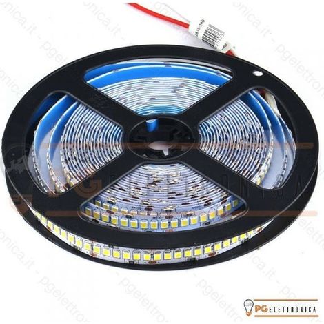 STRISCIA LED 1200LED SMD Bobina 5mt Strip 2835 24V ALTA LUMINOSITA' IP20 3000K Bianco naturale