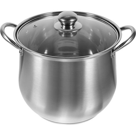 Marmite de 12 litres en inox avec couvercle et 2 poignées