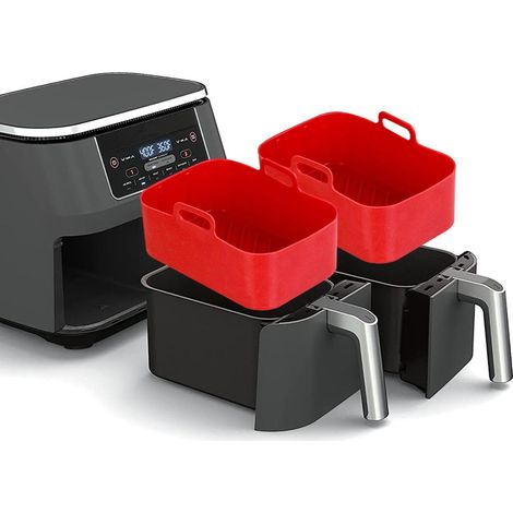 2 Pièces Pot en Silicone pour Friteuse sans Huile Compatible DZ201 Foodi 8QT, Accessoire Réutilisable pour Friteuse à Air