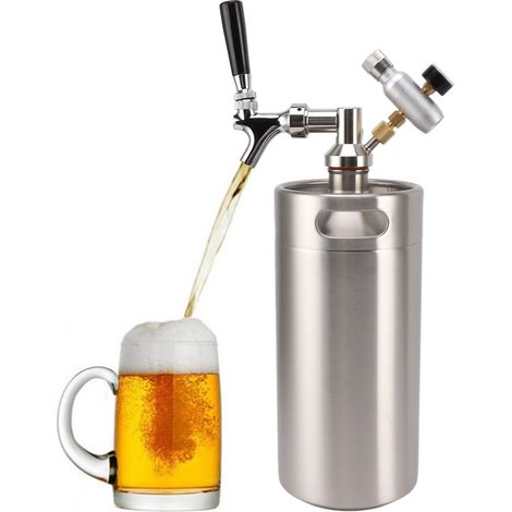 Mini-Fass/Kaffeefass aus grünem Edelstahl, 60 PSI, 3,6 l, automatischer Bier-/Flaschenausschank (1/5)