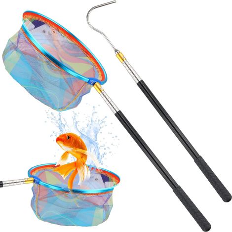 Épuisette de pêche télescopique, Attrape-Serpents en Acier Inoxydable, Barre pour Voile d'ombrage, Enfants Filets Papillons Insectes Filets, pour Crochet Robot Ouvre Auvent Camping Car (1/5)