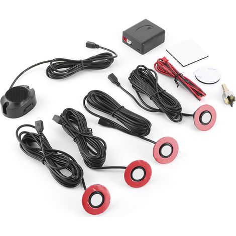Capteur radar de recul intégré pour voiture de 16,5 mm avec kit auxiliaire d'avertisseur sonore audio (blanc) (1/5)
