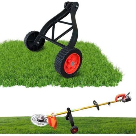 Stützräder für Rasentrimmer, Freischneider, verstellbare Stützräder Zubehör für Rasentrimmer, Rasenmäher und Fadentrimmer (Farbe: SCHWARZ) (1/4)