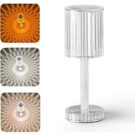 Lampe De Table Cristal Touch Batterie Rechargeable Usb Dimmable (1/2)
