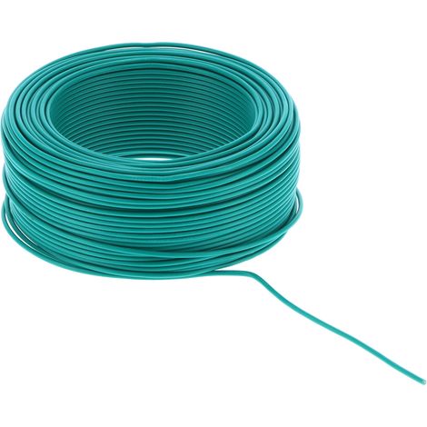 Câble électrique BV-1x1, conducteur isolé 7 brins, gaine PVC, 100m/328,1ft, AC300V, vert (1/5)