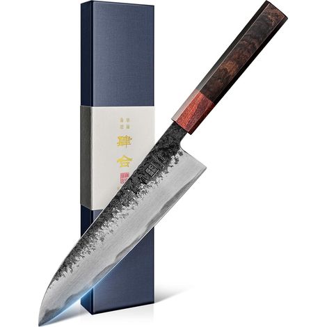 Couteau Japonais 21 cm, Couteau Cuisine Gyuto en acier Inoxydable AUS-8, Couteau de Chef Professionnel avec Coffret Cadeau Premium (Couteau Cuisine Gyuto 21cm) (1/5)