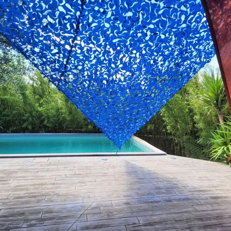 Filet de camouflage triangulaire bleu 5x5x5m (1/5)