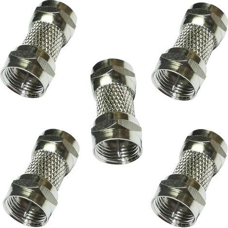 Connecteur coaxial mâle-mâle 5X pour antenne TV et satellite – Anti-oxydation – Débit élevé – Plaqué nickel
