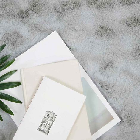 Couverture en Fourrure de Lapin Synthétique 4 pcs Gris CFW813320 (1/5)