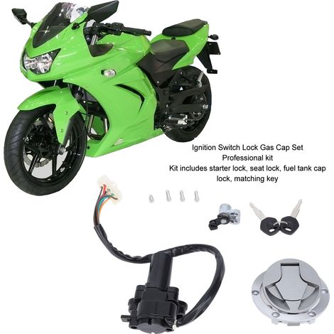 Jeu de Serrure Contact Capot Réservoir pour Kawasaki 250R/300 EX (1/5)