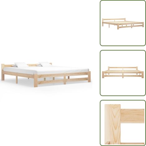 Massivholzbett Kiefer 200x200 cm - Massivholzbette - Kiefernbett - Doppelbett - Bettgestell - Bettrahmen (1/5)