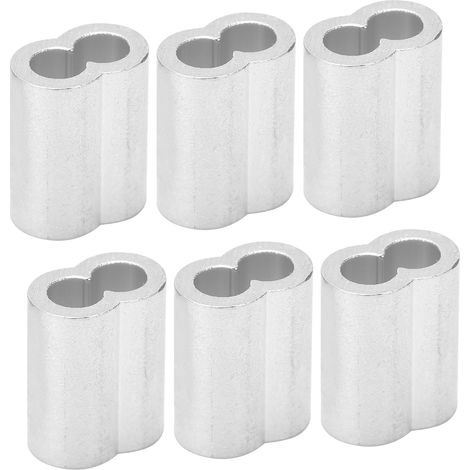 100 embouts de sertissage en aluminium M4, manchon à sertir, double trou, clip ovale en forme de 8, pince pour câble métallique (1/5)