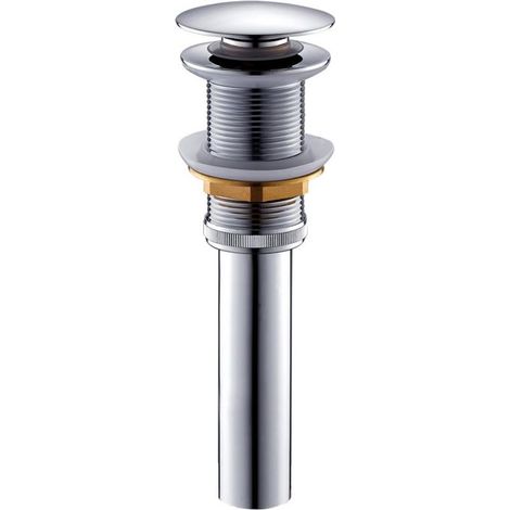 Un-Fendue Bassin évier Robinet Poussez Pop-Up Cliquez Clack Maker Bouchon Stopper sans débordement Fait (Silver) (1/5)