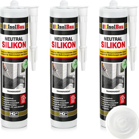 Neutralsilikon Naturstein Silikon Marmor Sanitär Inn/Auß 3 x 300ml Transparent (1/5)