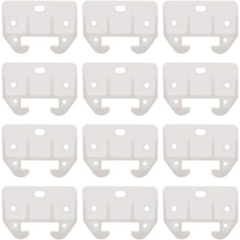 12Pcs Guide de Rail de Tiroir en Plastique Blanc Guide de Tiroir de Commode Pièces de Glissières de Remplacement de Meubles pour Commodes Huches Table de Chevet Et Systèmes de (1/4)