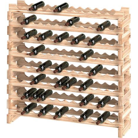 Porte-bouteilles bois 8 niveaux 96 bouteilles 100 kg 114x28x113.5 cm (1/5)