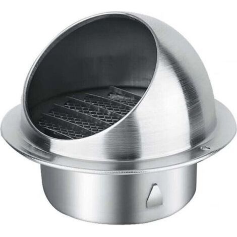Grille d'aération ronde en acier inoxydable pour grille d'aération murale extérieure - Couvercle à rabat pour grille d'aération - 80 mm