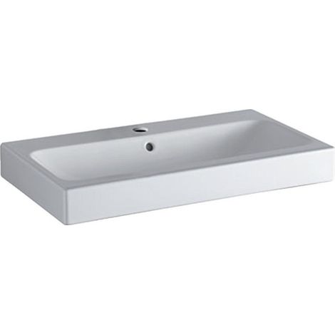 Lavabo Geberit iCon, 75x48.5cm, trou de robinetterie au centre, Blanc