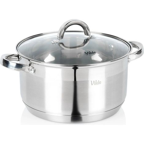 Stainless Steel Pot with Glass Lid, 24 cm, 5.8 L (1/5)