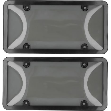 1 kit cache-plaque d'immatriculation, finition fumée UV résistant, ABS, taille standard, pour voiture et camion (1/5)