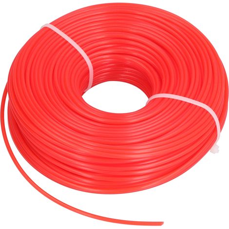 Fil de rechange pour coupe-bordures, haute flexibilité, installation facile, résistant à l'usure, corde de coupe en nylon rouge de 2,7 pouces de diamètre.