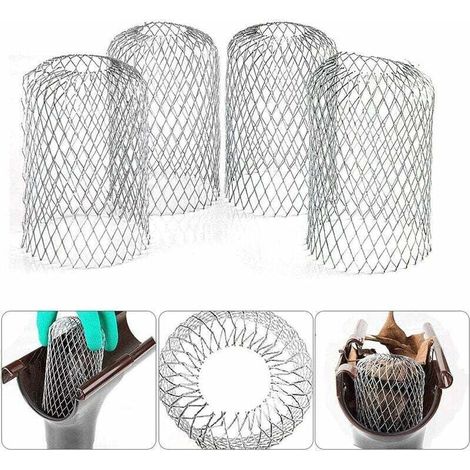 Lot de 4 grilles de filtre en aluminium pour gouttière Protection de gouttière pour gouttière Protection de tuyau de descente (1/5)