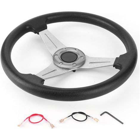 Ersatzlenkrad für Drift-Rennwagen, 350 mm/14 Zoll, modifiziertes Universal-Zubehör, silber (1/4)