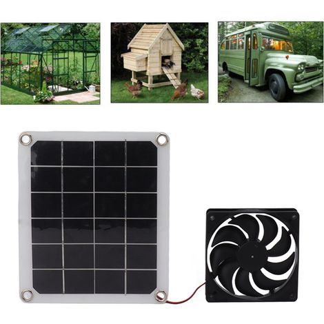 Ventilador solar portátil de 10 W con clasificación IP65 para ático, ideal para el hogar, caravanas, invernaderos y tiendas de mascotas. (1/5)