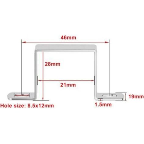 Lot de 12 colliers de serrage carrés en acier inoxydable 304 avec vis, 20 x 30 mm (1/4)