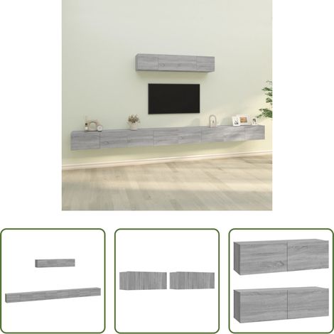 TV-Schrank Set - 6-tlg. TV-Schrank-Set Grau Sonoma Holzwerkstoff (1/5)