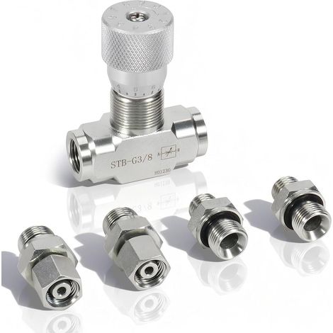 Vanne de Régulation de Débit Hydraulique, Vanne de Régulation de Débit pour Mini-Pelle 3/8" avec Raccord M14, Clapet Anti-retour pour Régulateur de Vitesse de Vérin de Petite