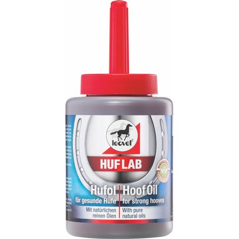 Huf Lab Hufol Leovet olio  più  pennello integrato per zoccoli sani ed elastici con olii naturali 450 ml