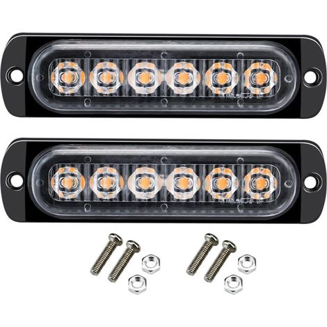 Ensemble de 2 feux stroboscopiques à LED 12-24V, barre lumineuse de signalisation d'urgence pour voiture, camion, fourgonnette, quad, SUV, yacht. (1/4)
